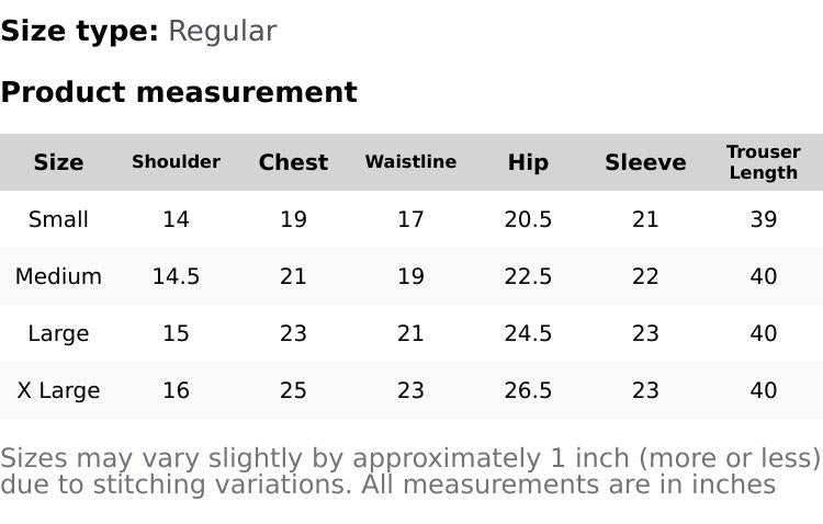 Size chart for Zoi & Hunni | Summer Lawn | ZK5