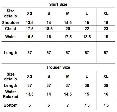 Size chart for Black Anarkali Frock | SK Designs | Design 7