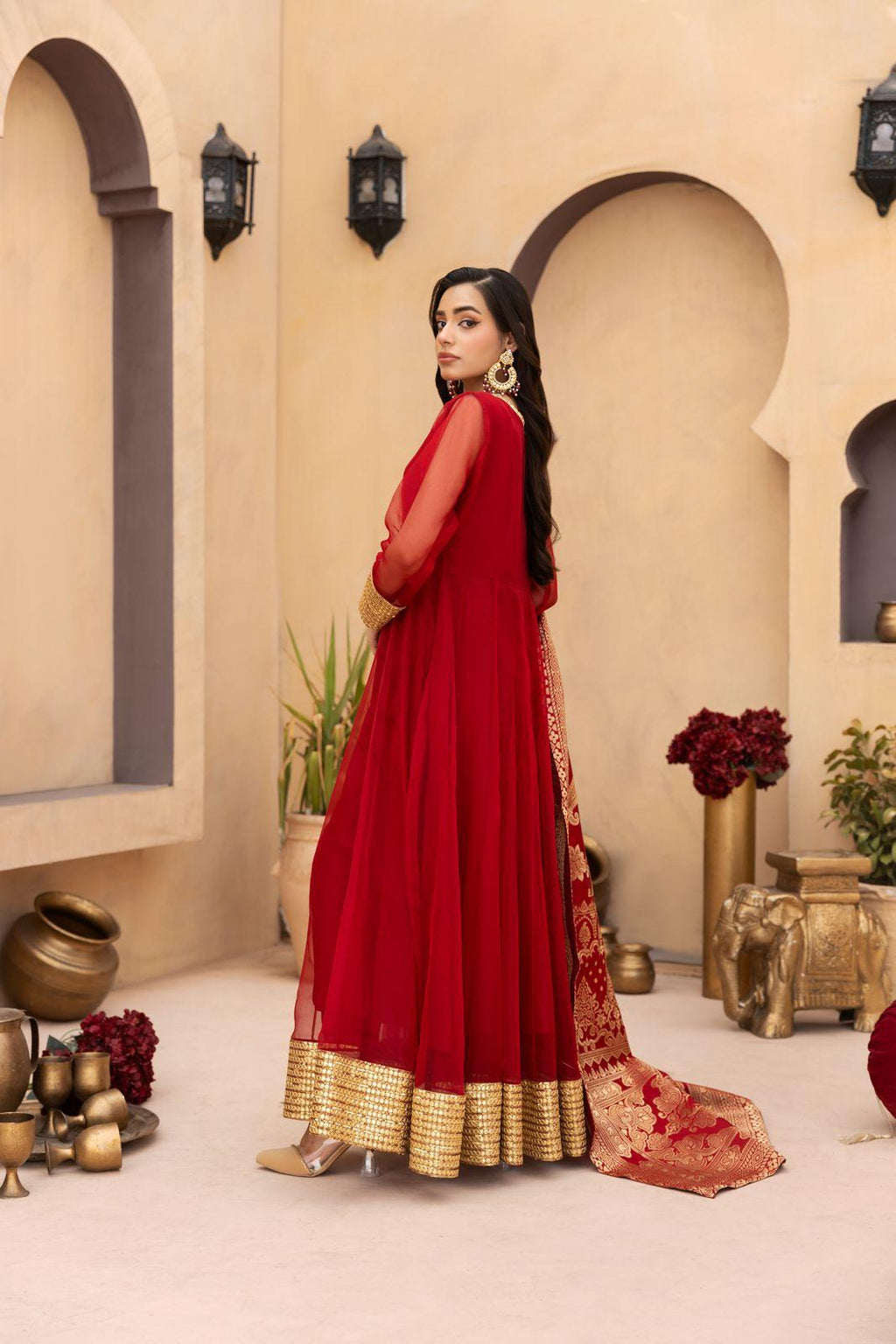 Red Anarkali Suit | SK Designs | Design 4