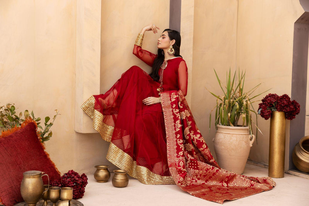 Red Anarkali Suit | SK Designs | Design 4