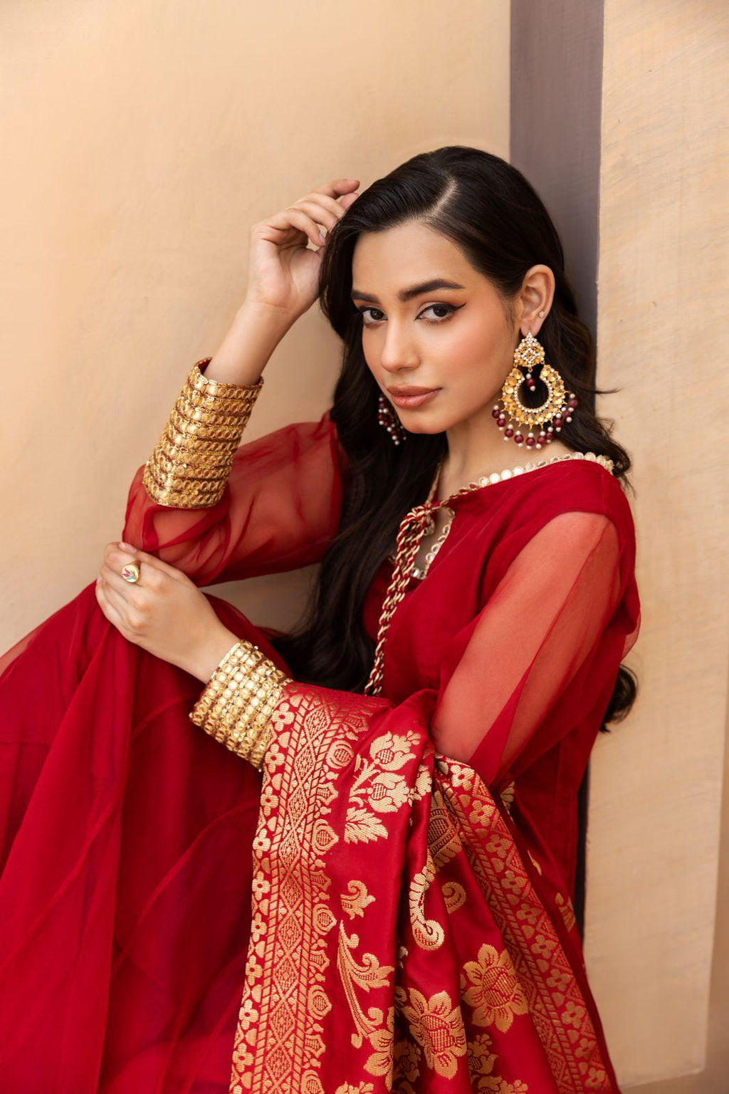 Red Anarkali Suit | SK Designs | Design 4