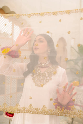 White Adda Work Formal 3 Piece Suit | Mumtaz | Bano