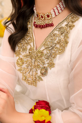 White Adda Work Formal 3 Piece Suit | Mumtaz | Bano