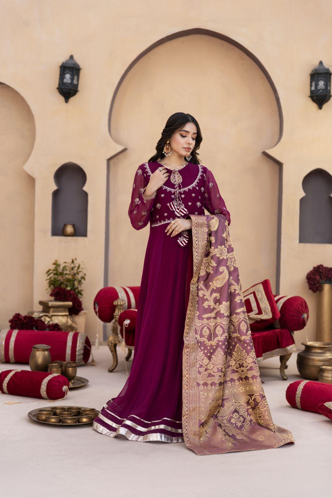 Plum Anarkali Suit | SK Designs | Design 5