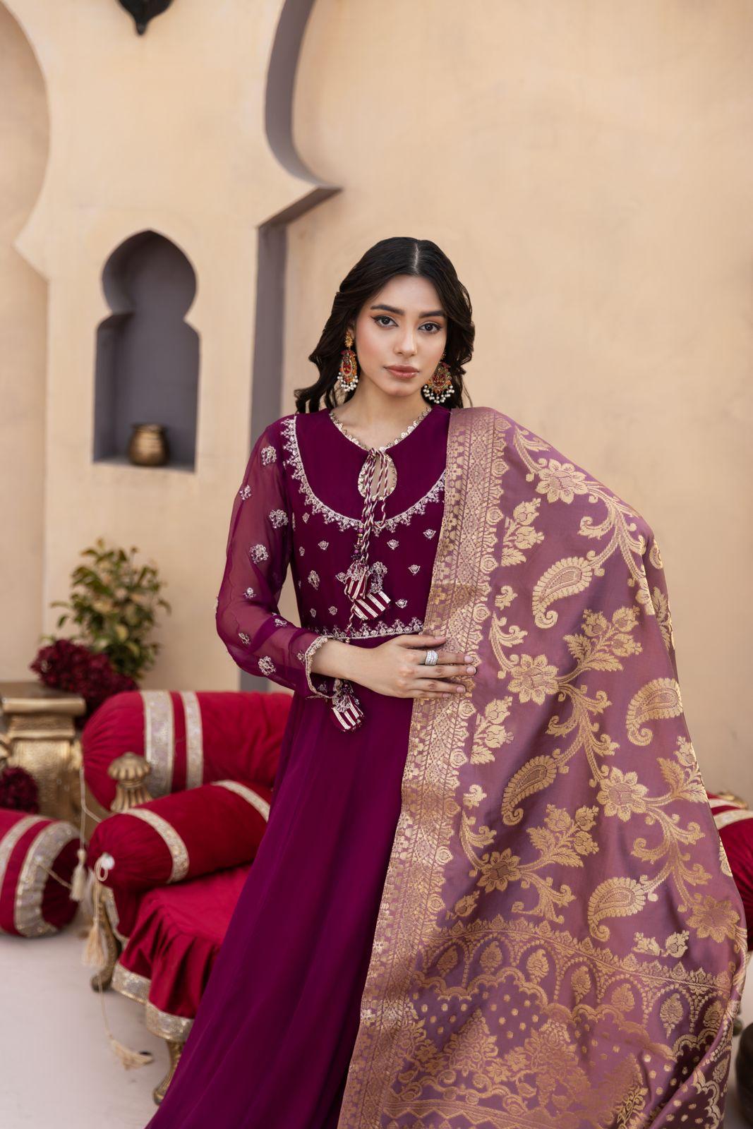 Plum Anarkali Suit | SK Designs | Design 5