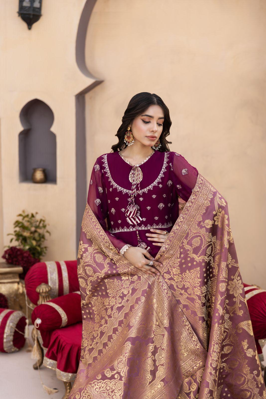 Plum Anarkali Suit | SK Designs | Design 5