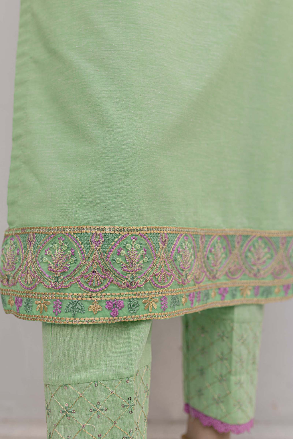 Green Embroidered 2 Piece Suit | Izel | Dasht