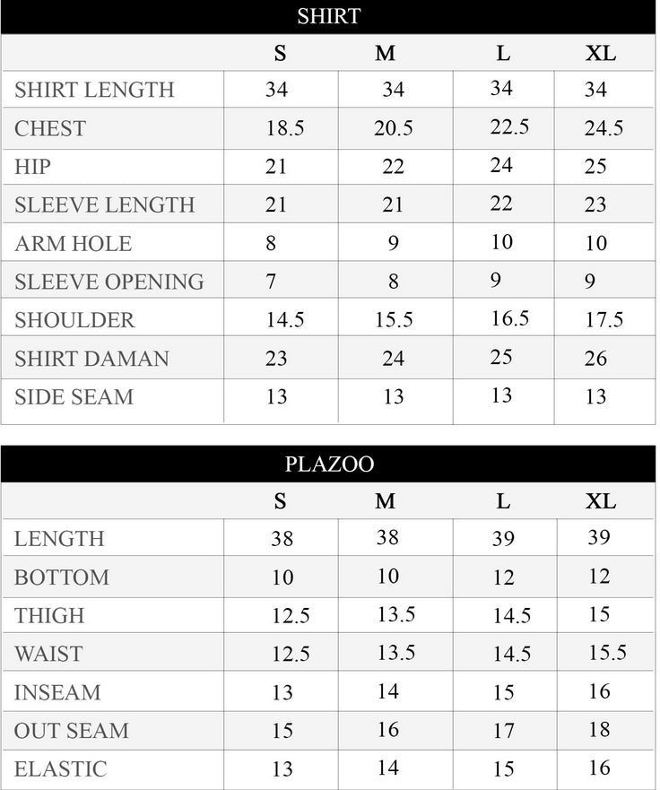 Size chart for Printed Lilac & Coral Silk Lawn 2 Piece Co-Ord | Essentials | ESS03