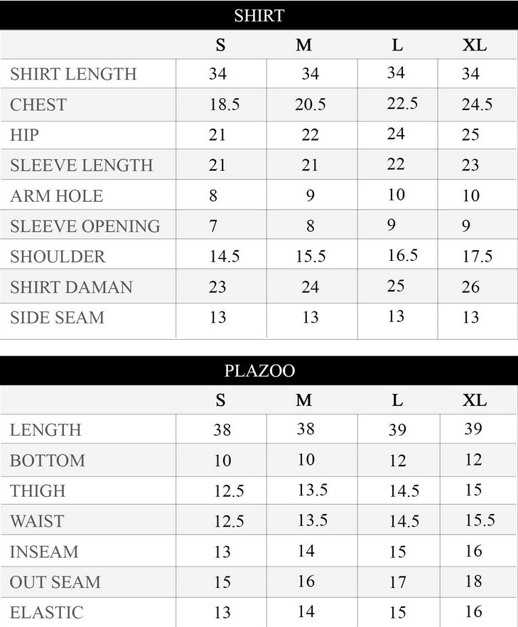 Size chart for Printed Cream & Green Silk Lawn 2 Piece Co-Ord | Essentials | ESS09