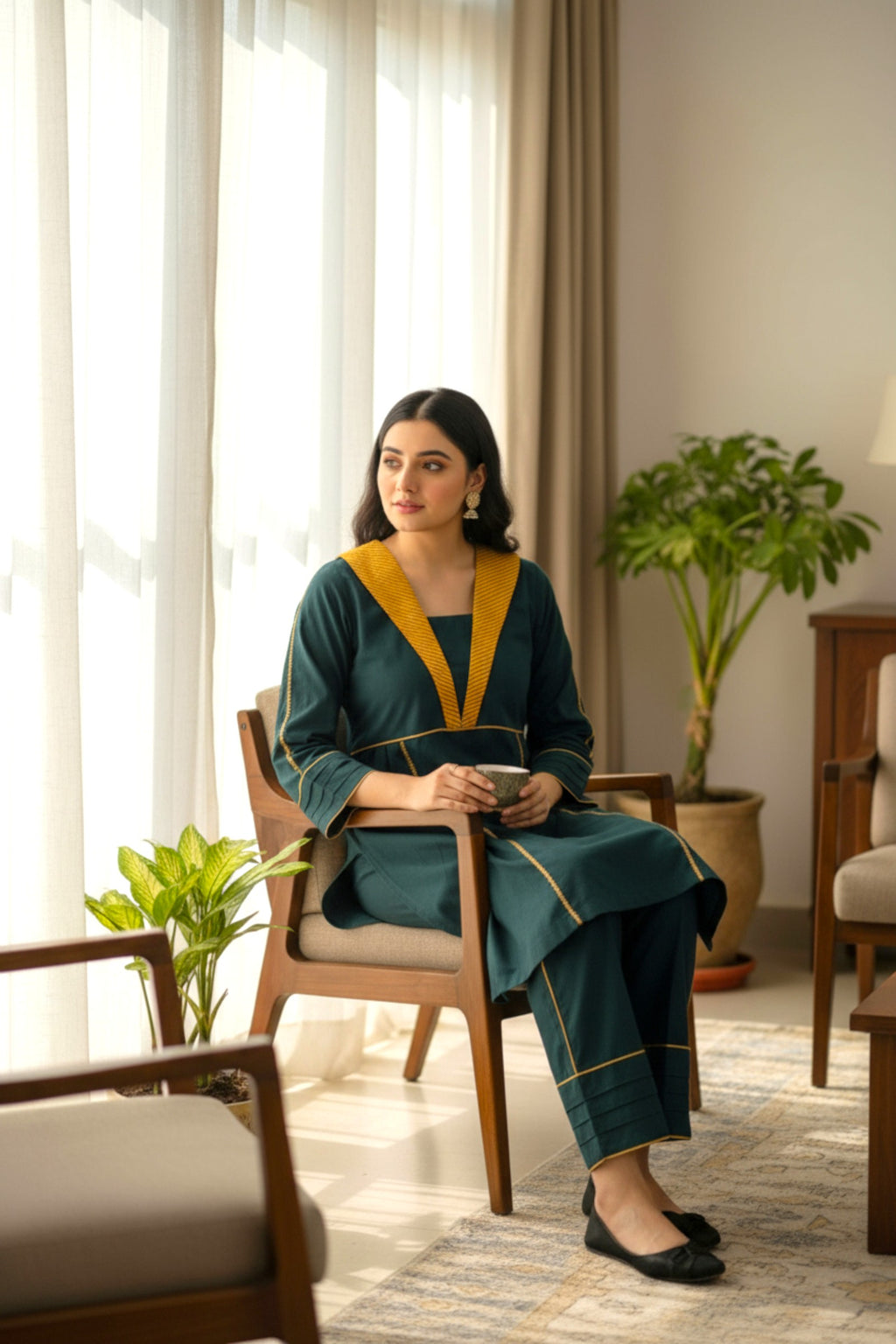 Green Khaddar 2 Piece | Khaddar Edit ’25 | Naira