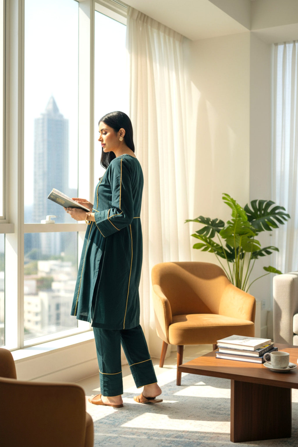 Green Khaddar 2 Piece | Khaddar Edit ’25 | Naira