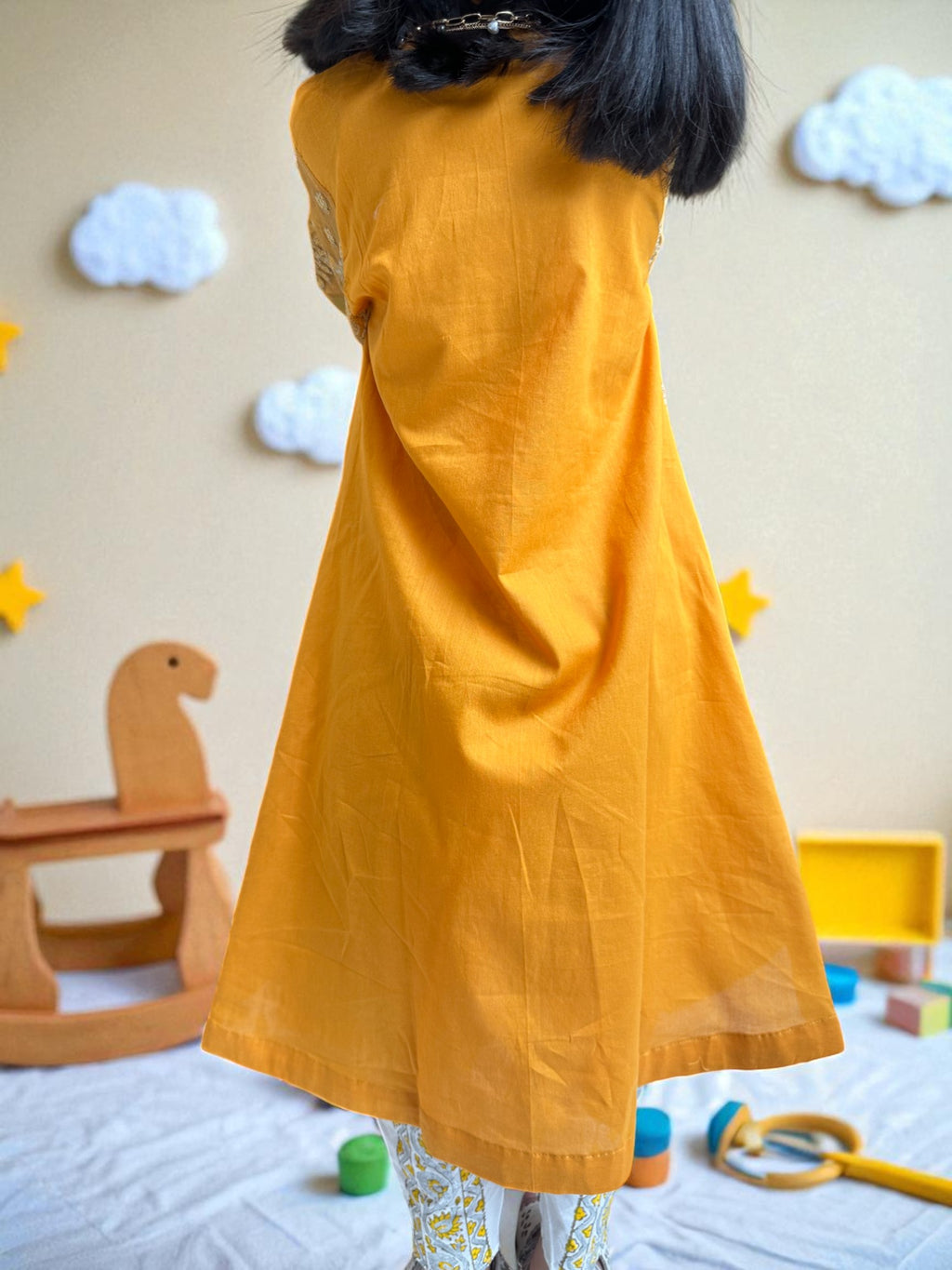 Block Print Tulip Pants Frock | Kids | KZ013