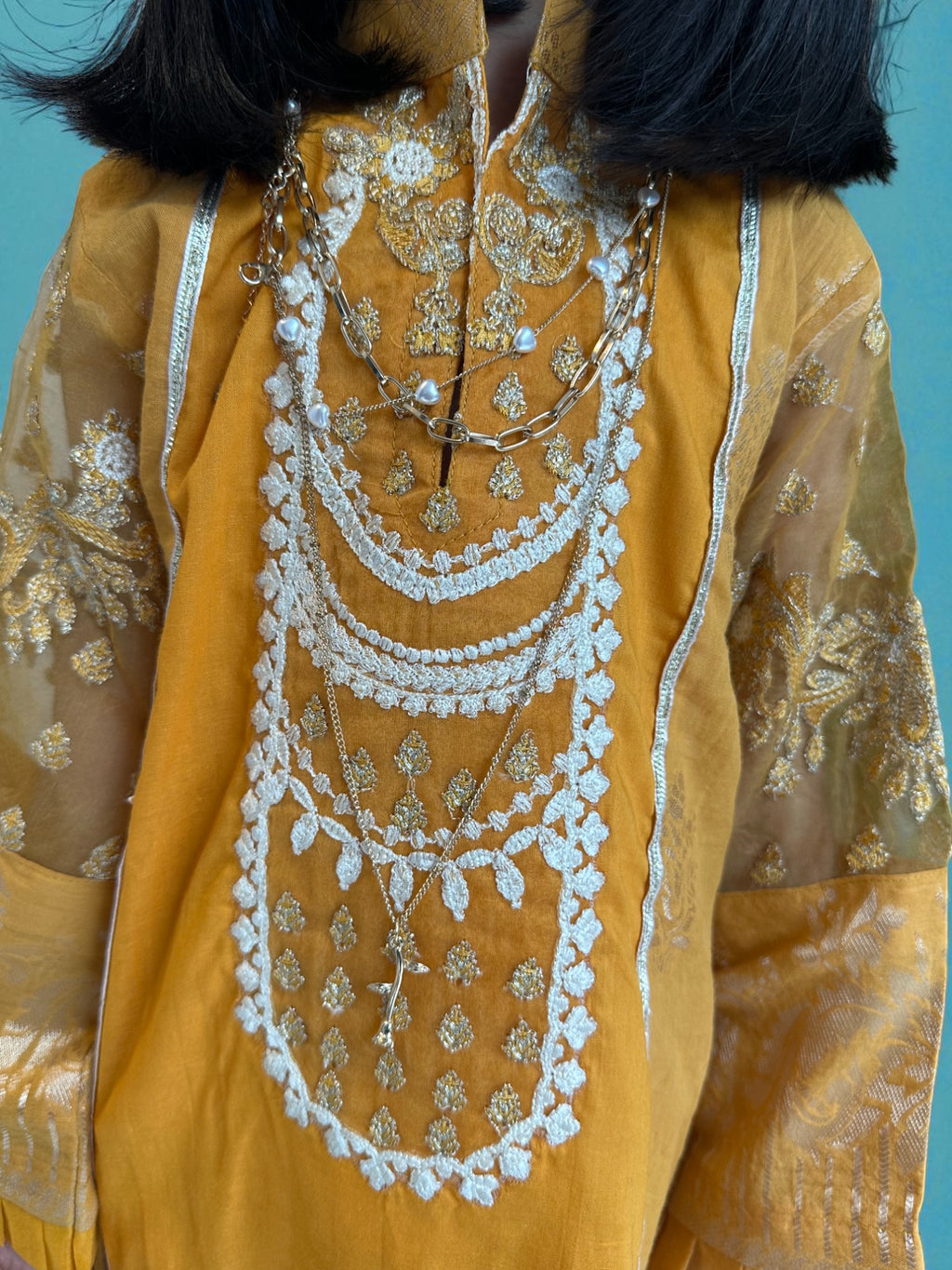 Block Print Tulip Pants Frock | Kids | KZ013