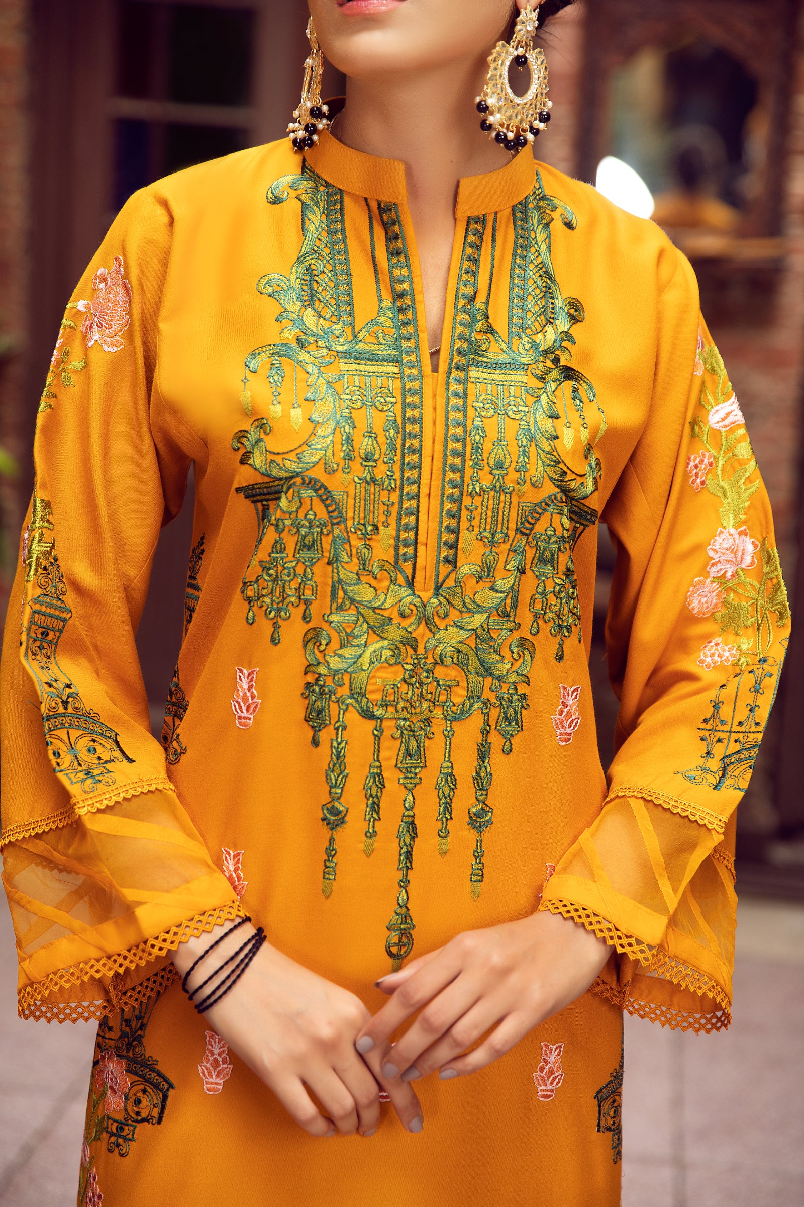 Mustard Embroidered 2 Piece Suit | ZUN | Liyana