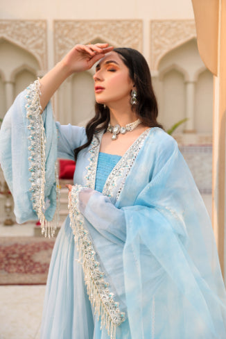 Blue Adda Work Formal 3 Piece Suit | Mumtaz | Malika E Jahan
