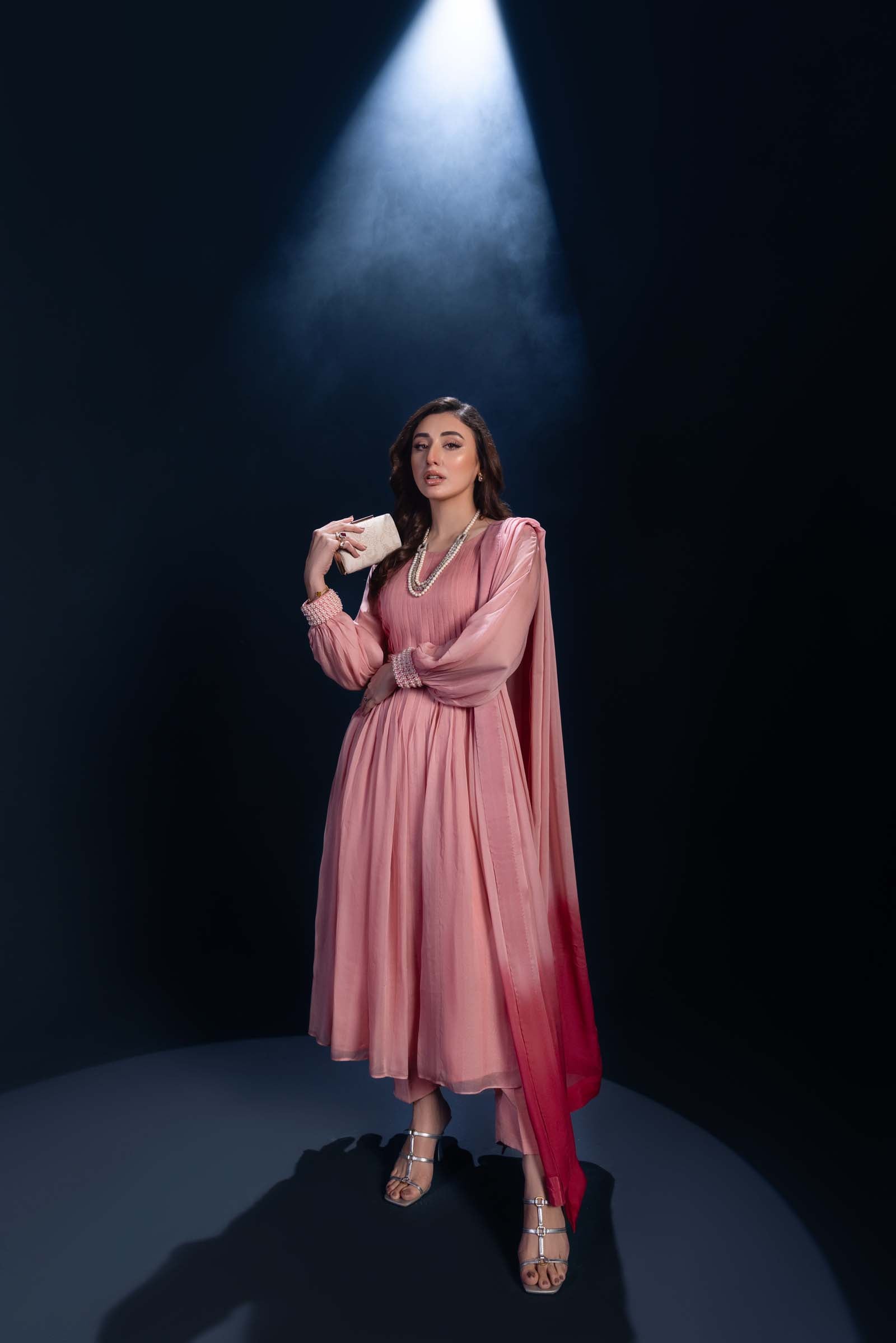 Pink Ombre Maxi Dress 3 Piece Suit | Enchanté | Mysie