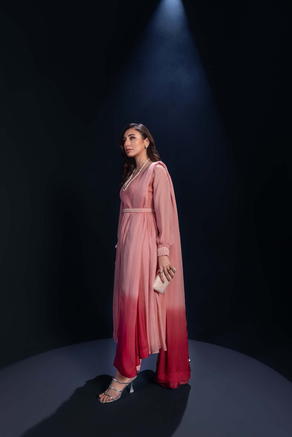 Pink Ombre Maxi Dress 3 Piece Suit | Enchanté | Mysie