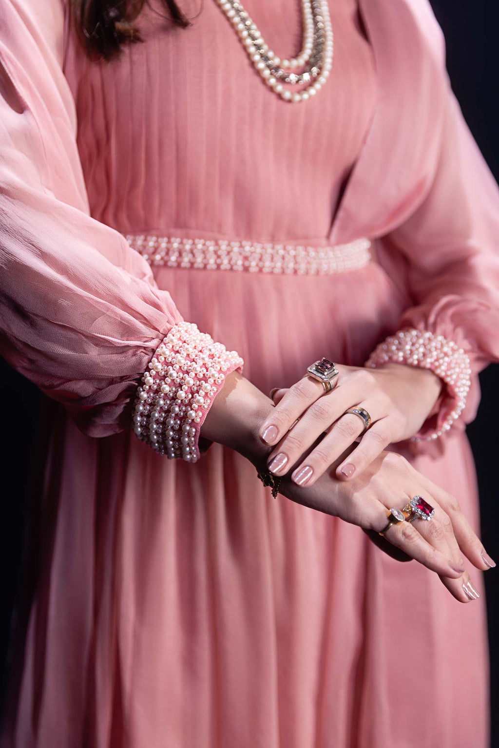 Pink Ombre Maxi Dress 3 Piece Suit | Enchanté | Mysie