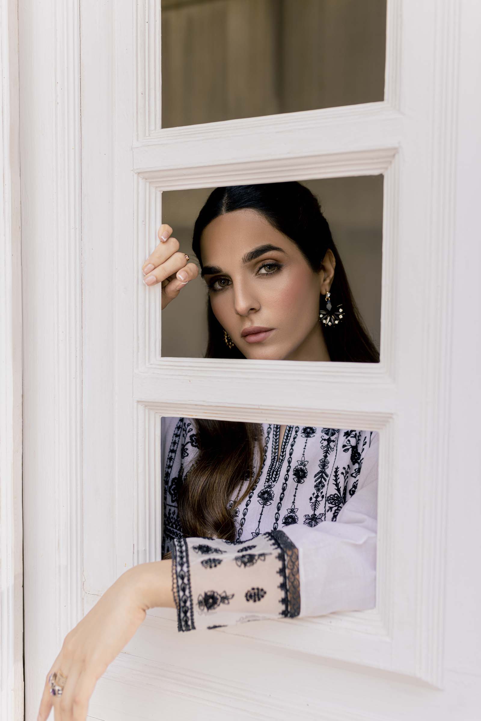 White Embroidered 2 Piece Suit | Izel | Naqsh
