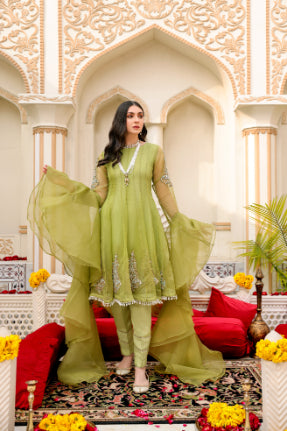 Green Adda Work Formal 3 Piece Suit | Mumtaz | Nur Jahan