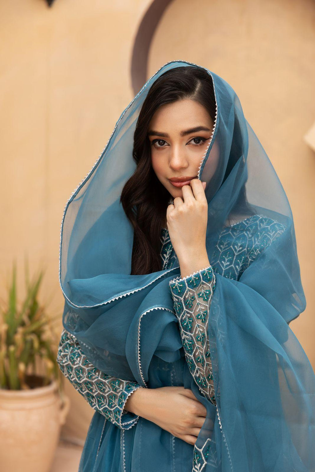 Teal Angrakha Style Maxi Dress | SK Designs | Design 2