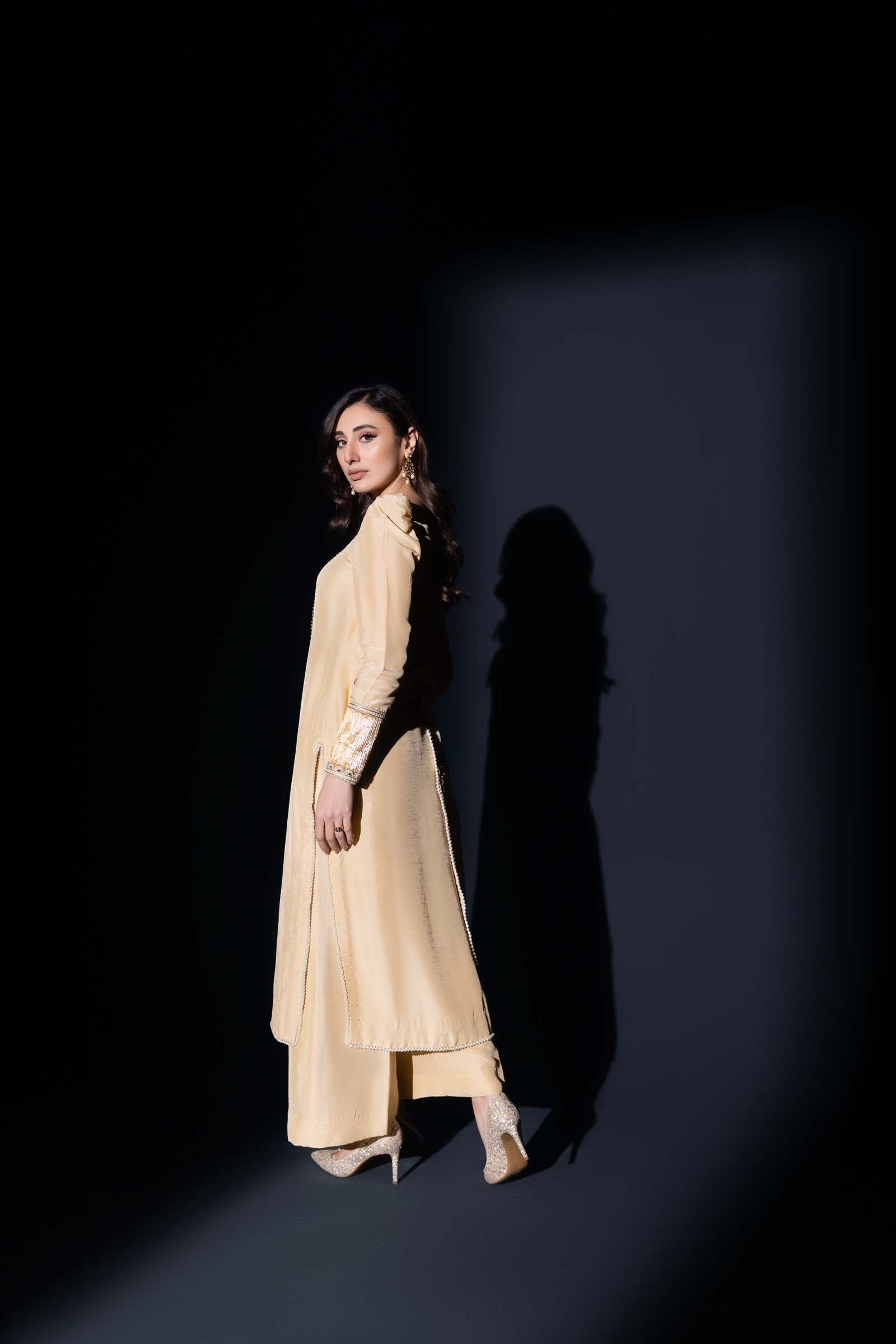 Golden Skin Embellished 3 Piece Suit | Enchanté | Oriana