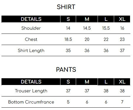 Size chart for Khaki Green Flared Sleeve 2 Piece Suit | Izel | Oya