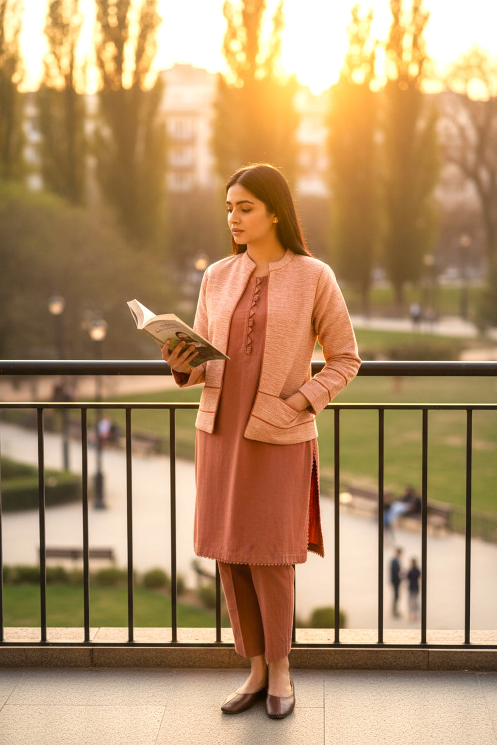 Pink Jacket 3 Piece | Khaddar Edit ’25 | Mehreen