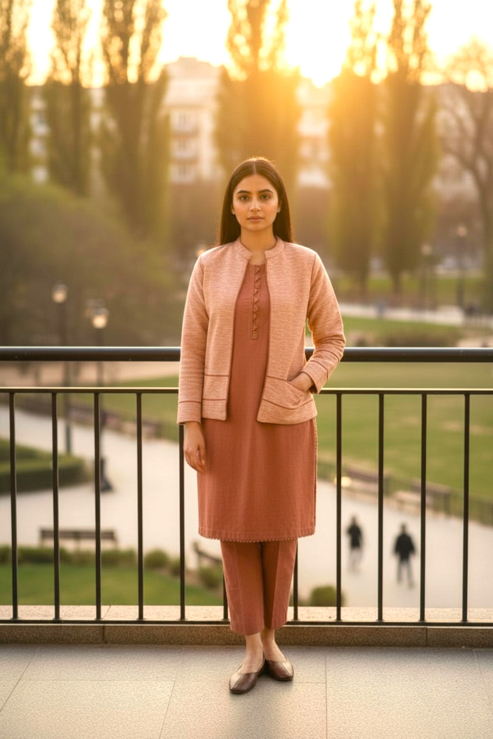 Pink Jacket 3 Piece | Khaddar Edit ’25 | Mehreen