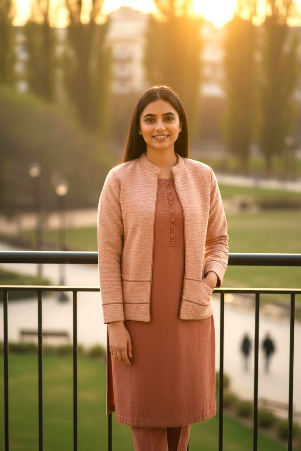 Pink Jacket 3 Piece | Khaddar Edit ’25 | Mehreen