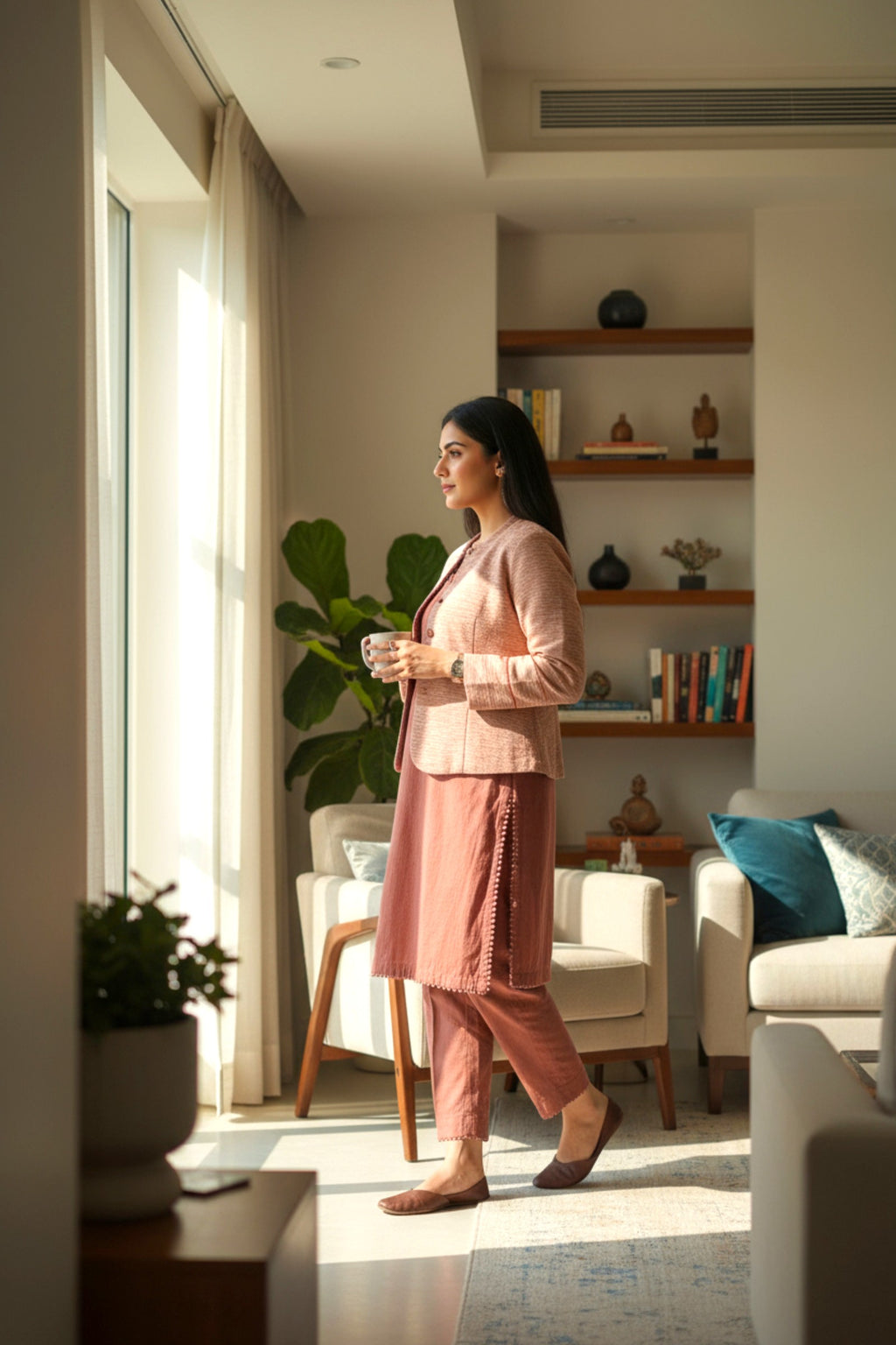 Pink Jacket 3 Piece | Khaddar Edit ’25 | Mehreen