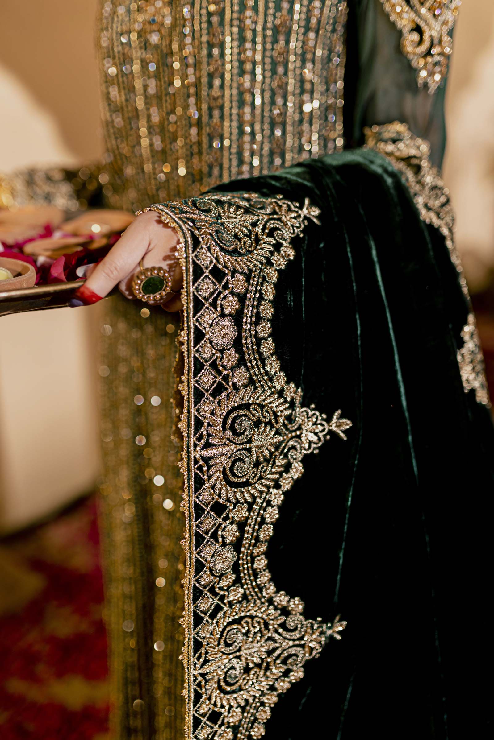 Green Embellished Formal 3 Piece Suit | Formals | Raqs