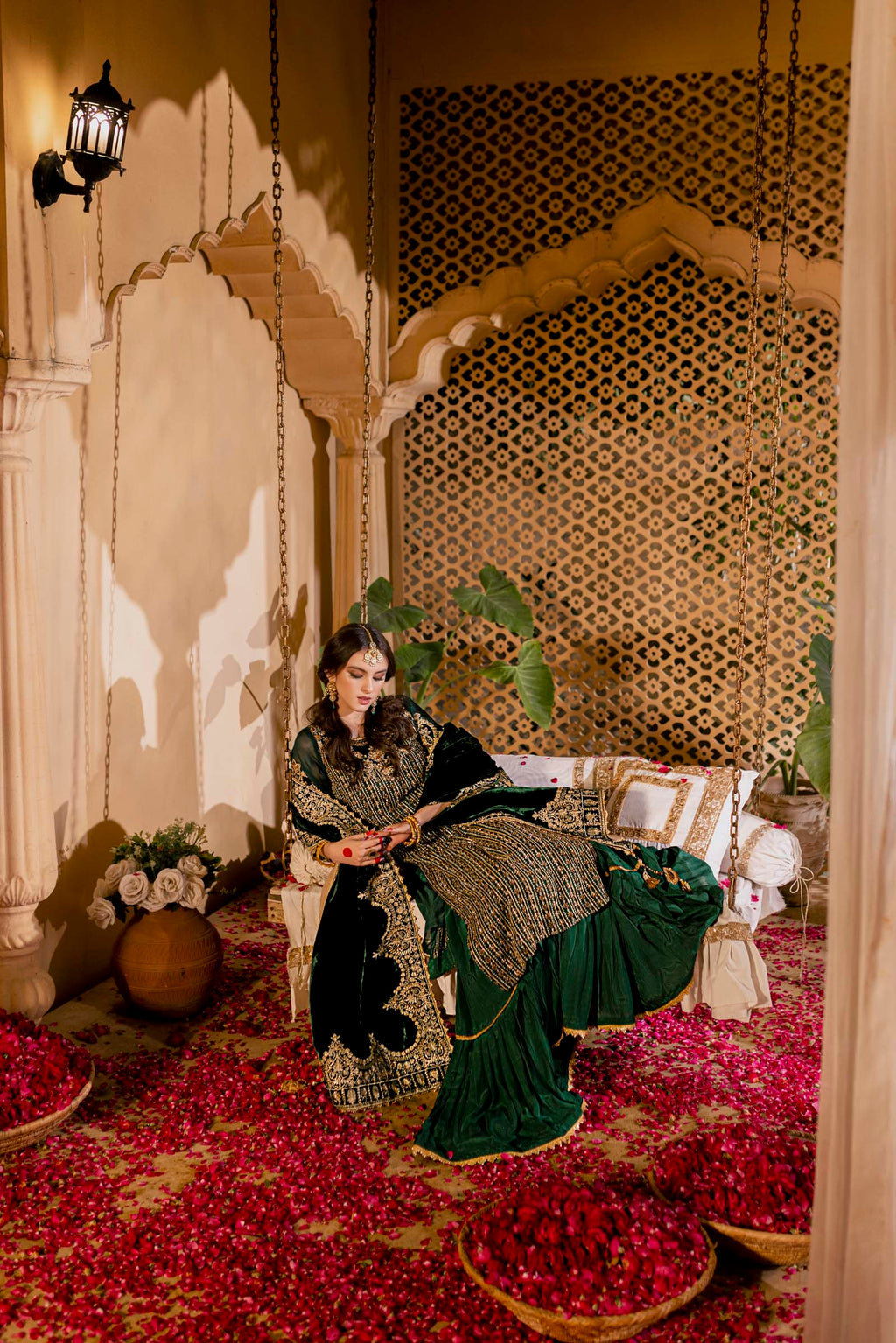 Green Embellished Formal 3 Piece Suit | Formals | Raqs