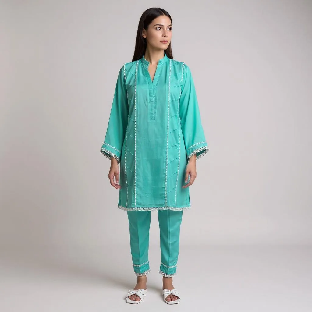 Teal Embellished Co-Ord Set | SK Designs | SKB2