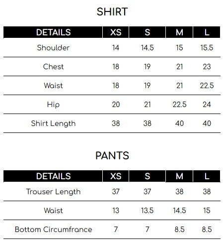 Size chart for Grey Textured 2 Piece Suit | Izel | Serin