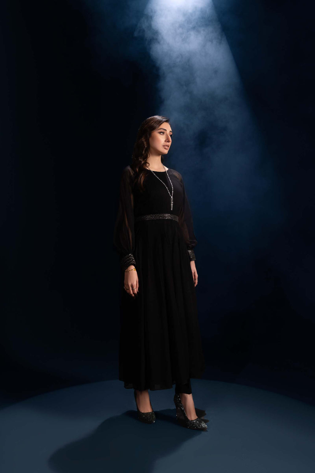 Black Embellished Maxi Dress 3 Piece Suit | Enchanté | Sia