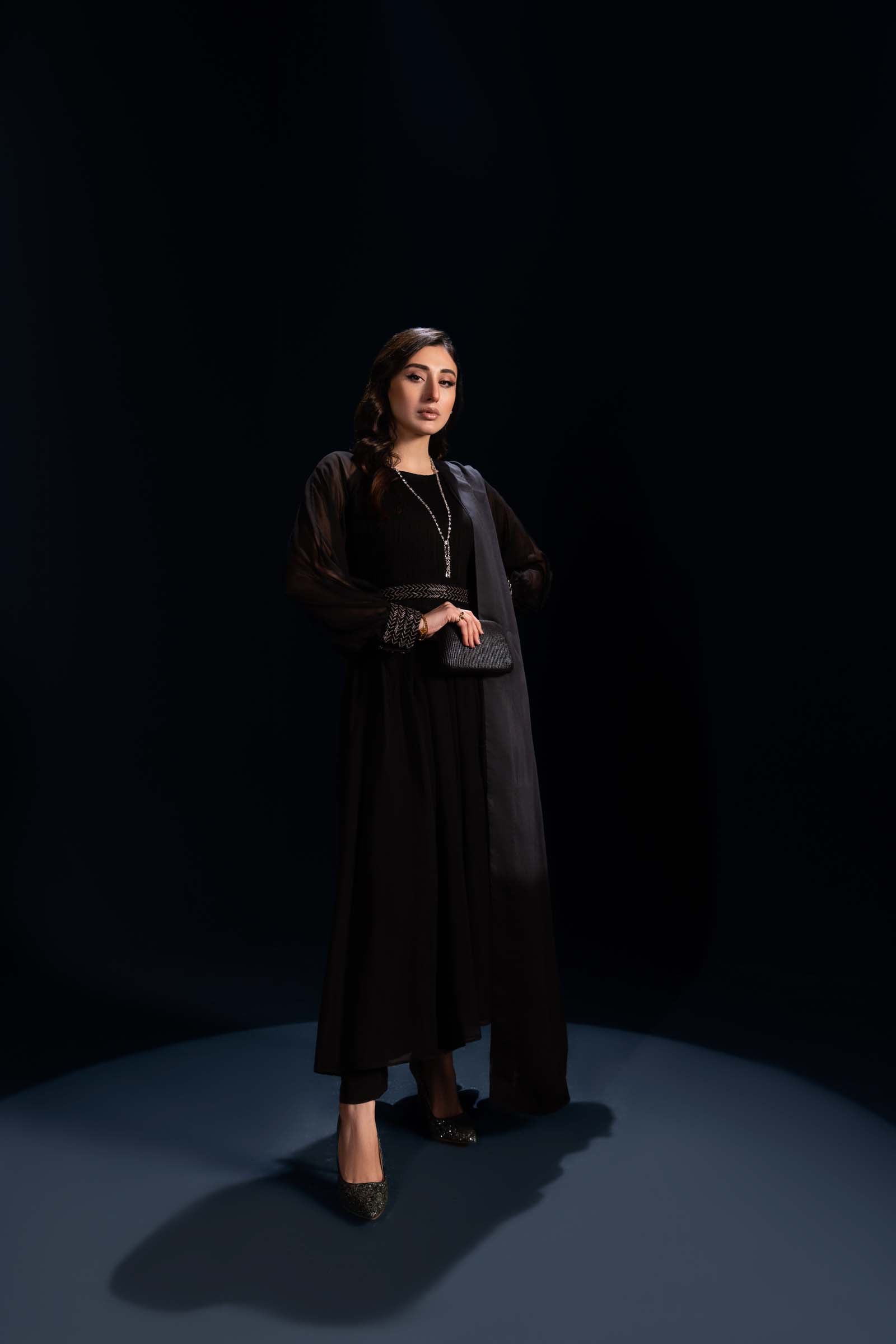 Black Embellished Maxi Dress 3 Piece Suit | Enchanté | Sia