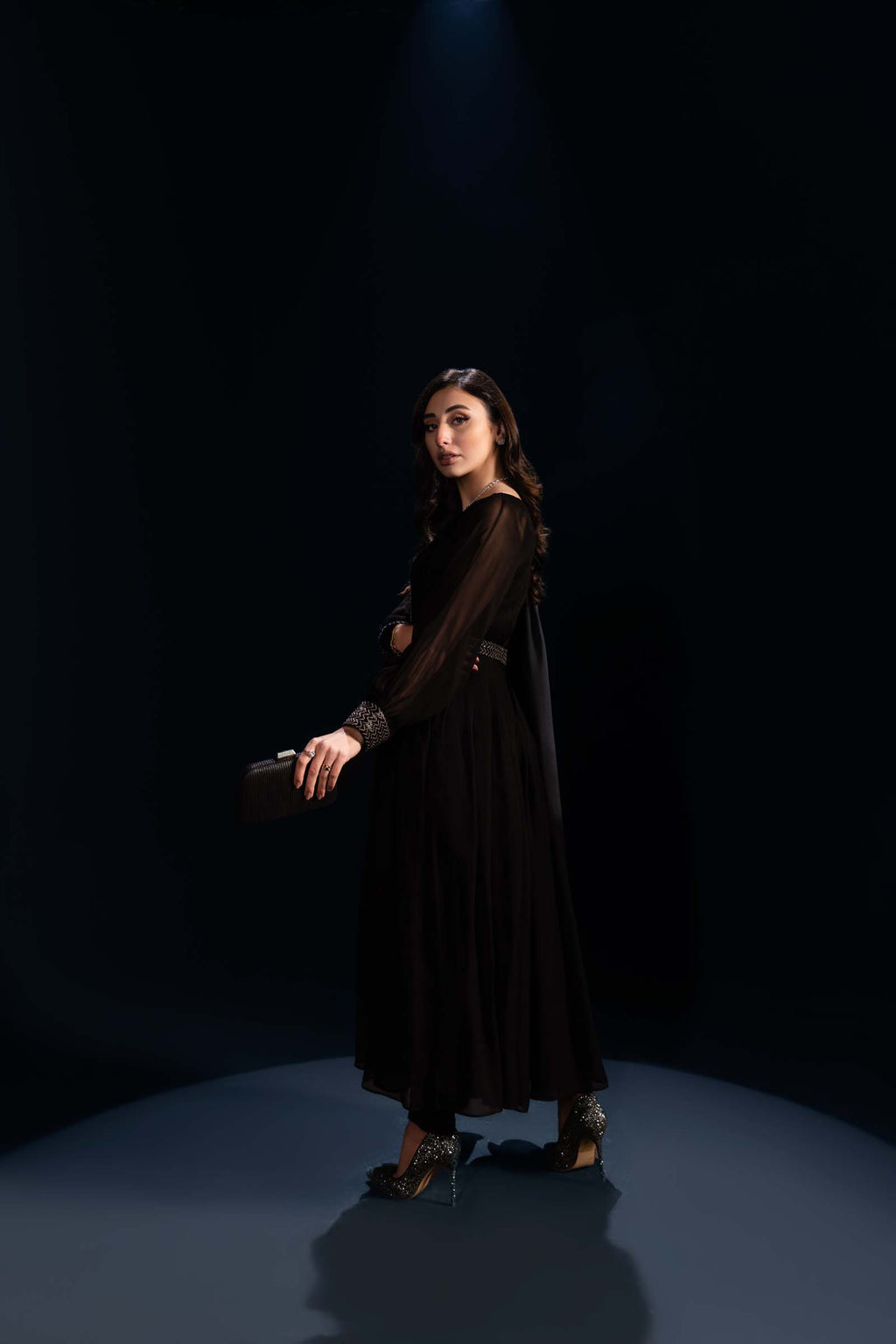 Black Embellished Maxi Dress 3 Piece Suit | Enchanté | Sia