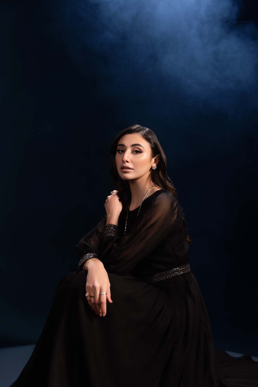 Black Embellished Maxi Dress 3 Piece Suit | Enchanté | Sia