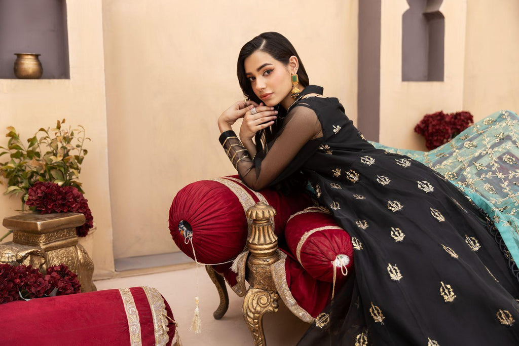 Black & Teal Maxi Dress | SK Designs | Design 3