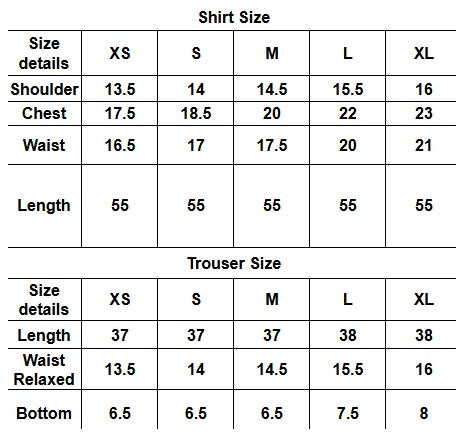 Size chart for Black & Teal Maxi Dress | SK Designs | Design 3